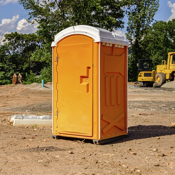 how often are the portable restrooms cleaned and serviced during a rental period in Winfield